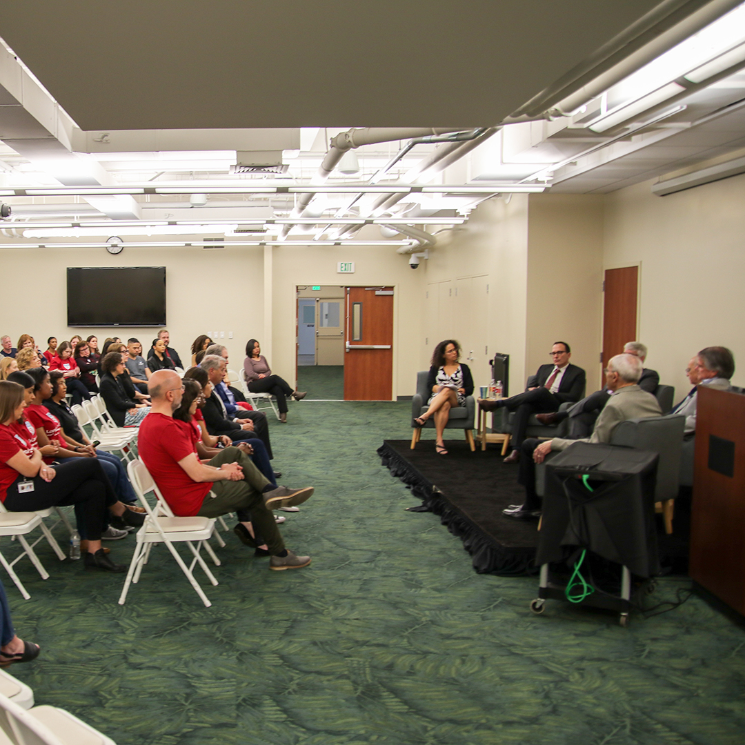 Dean's Fireside Chat Burns